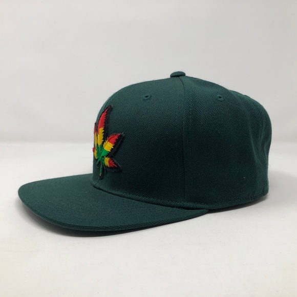 Rasta Leaf Mary Jane Snapback Hat Cap - Picture 2 of 5